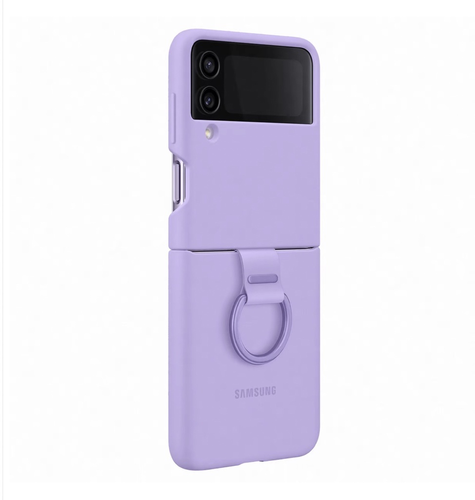 Original Samsung Galaxy Z Flip 4 Silicone Cover /w Ring Lavender